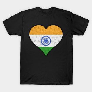 Indian Jigsaw Puzzle Heart Design - Gift for Indian With India Roots T-Shirt